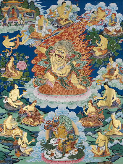 Gandhanra Tibetan Giclee Printed Thangka Art - Black Manjusri