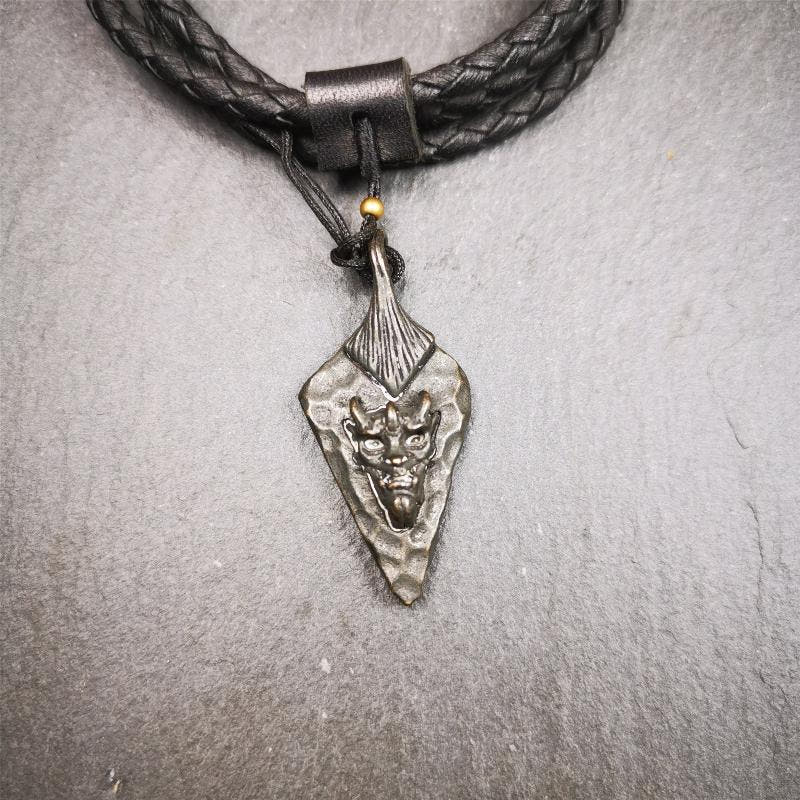 Demon Amulet 1.8" - Tibetan Buddhist amulet, detailed view