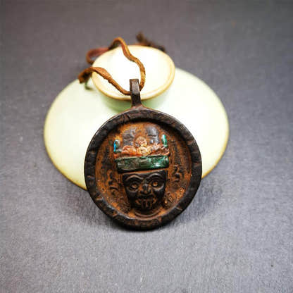 Drashi Lhamo Amulet,1.9" - Tibetan Buddhist amulet, view 5