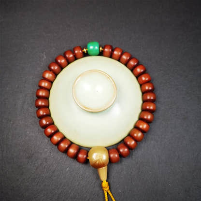 Corypha Linn Seed Bracelet Mala,0.4" - Tibetan Buddhist mala beads, view 4