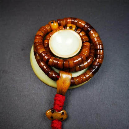 8.5mm Yak Bone Mala,48cm - Tibetan Buddhist mala beads, view 6