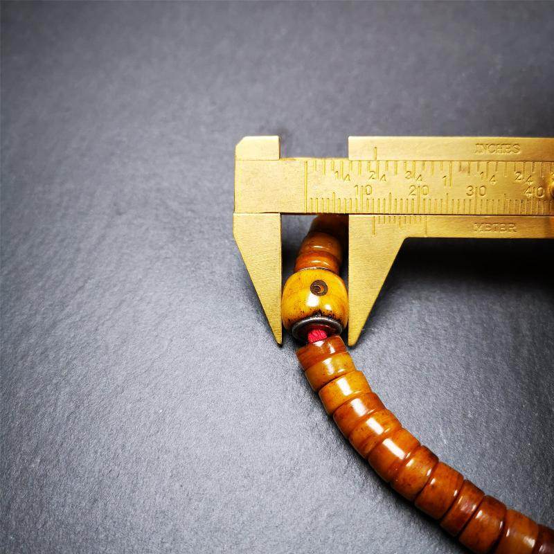 8.5mm Yak Bone Mala,48cm - Tibetan Buddhist mala beads, view 9