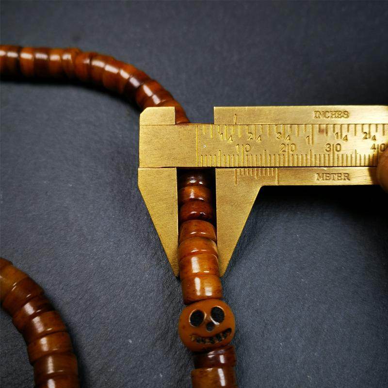 8.5mm Yak Bone Mala,48cm - Tibetan Buddhist mala beads, view 10
