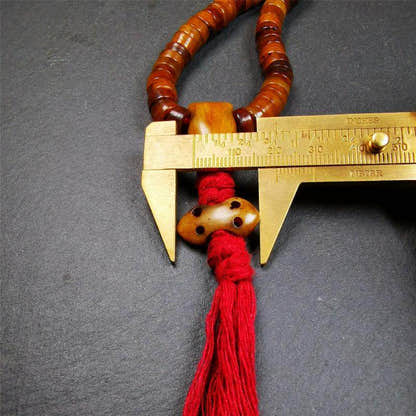 8.5mm Yak Bone Mala,48cm - Tibetan Buddhist mala beads, size reference