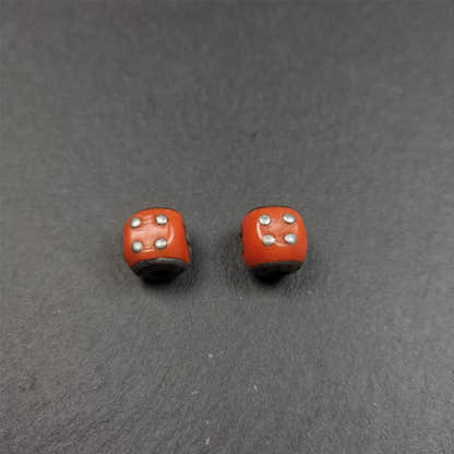 1 Pair of Plastic Dice Beads 0.47" - Tibetan Buddhist art, view 8