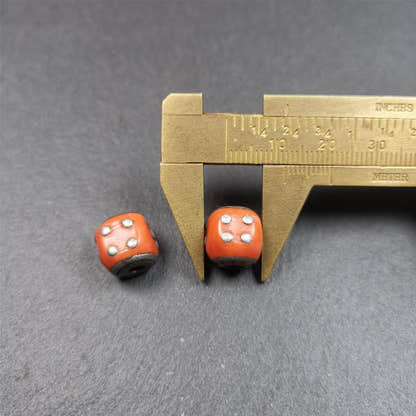 1 Pair of Plastic Dice Beads 0.47" - Tibetan Buddhist art, view 9
