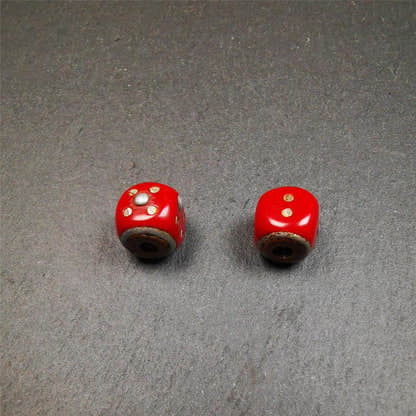 1 Pair of Plastic Dice Beads 0.47" - Tibetan Buddhist art, view 7