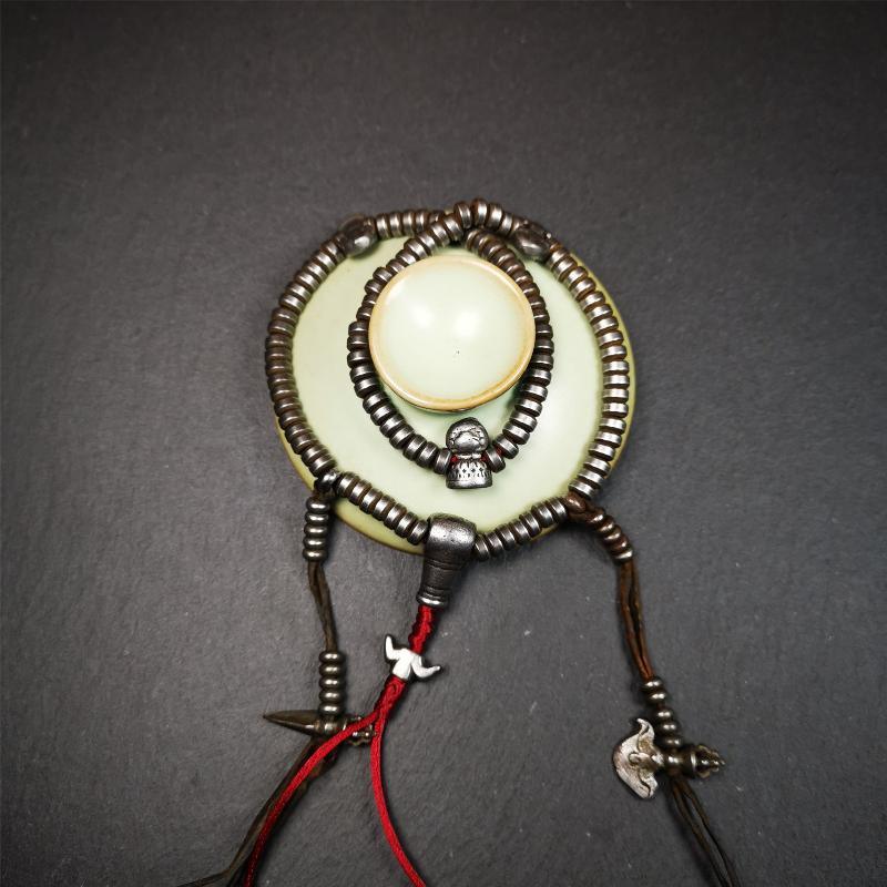 0.2" Cold Iron Mala,15" - Tibetan Buddhist mala beads, view 8