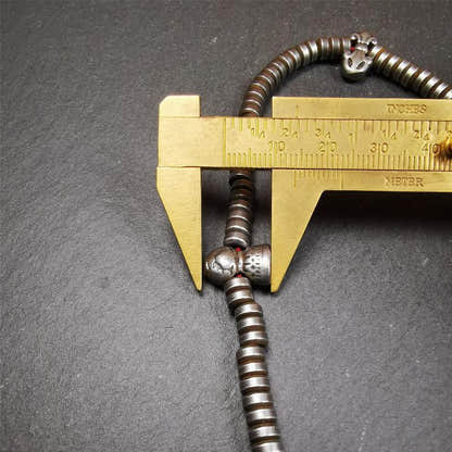 0.2" Cold Iron Mala,15" - Tibetan Buddhist mala beads, view 13