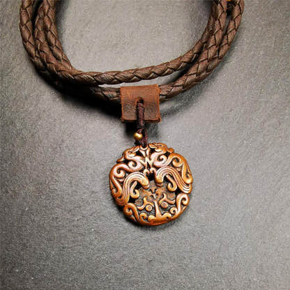 Kirtimukha Amulet 1.0" - Tibetan Buddhist amulet, detailed view