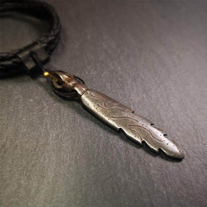 Manjusri Sword Amulet 2.8" - Tibetan Buddhist amulet, close-up detail