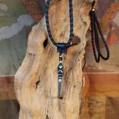 Skull Wolf Tooth Amulet 2.16" - Tibetan Buddhist amulet, view 5