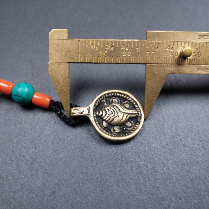 Conch Amulet 0.98" - Tibetan Buddhist amulet, view 9