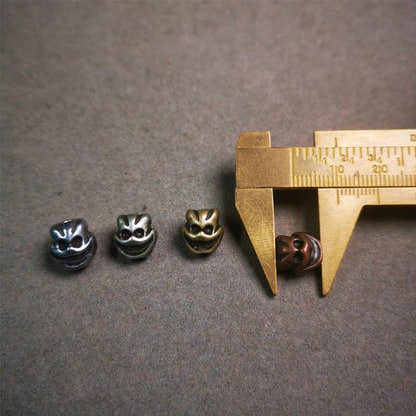 Skull Citipati Beads 0.47" - Tibetan Buddhist art, size reference
