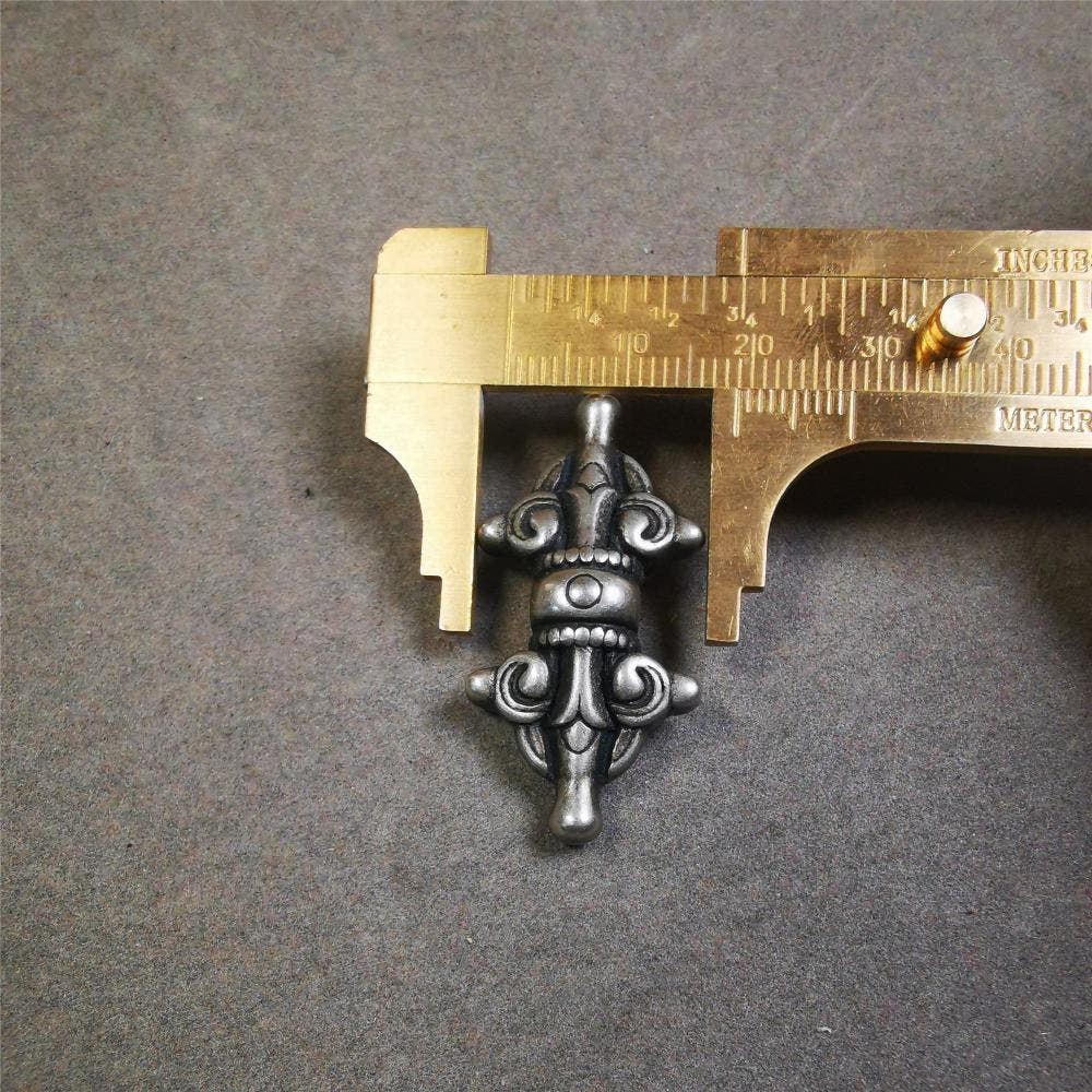 Copper Vajra Amulet 1.4" - Tibetan Buddhist amulet, view 9