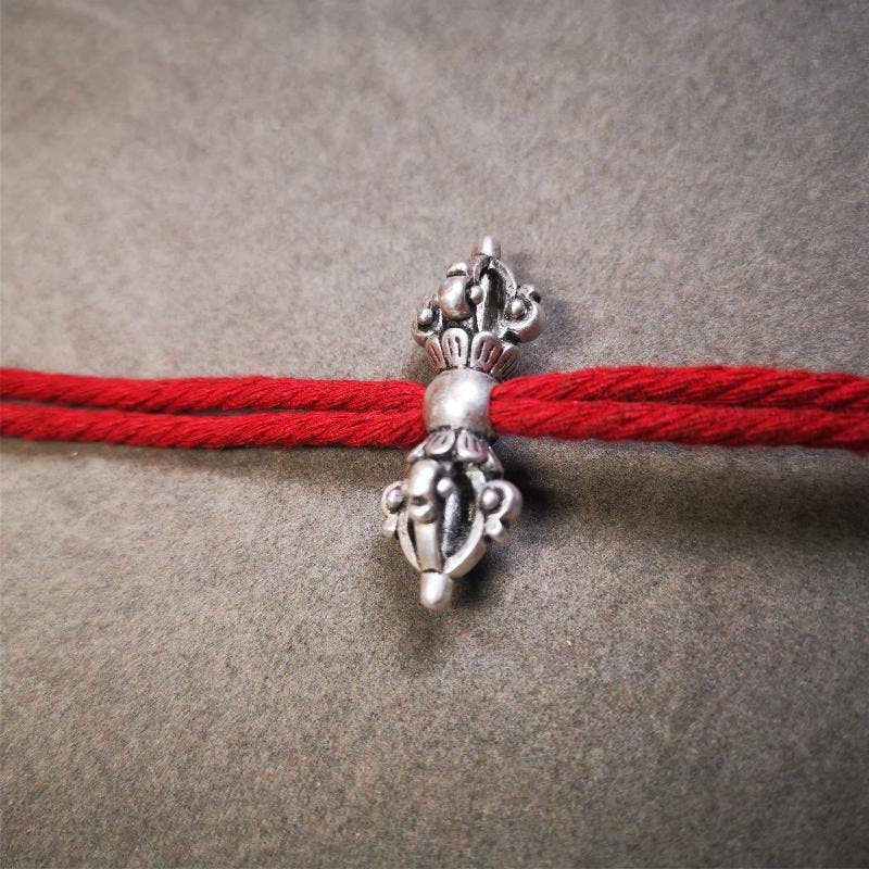 Copper Vajra Amulet 1.5" - Tibetan Buddhist amulet, close-up detail