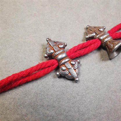 Iron Vajra Bell Amulet Set 1.1" - Tibetan Buddhist amulet, view 5