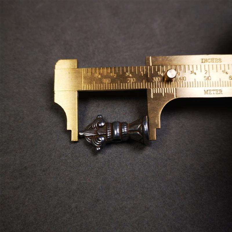 Iron Vajra Bell Amulet Set 1.1" - Tibetan Buddhist amulet, view 10