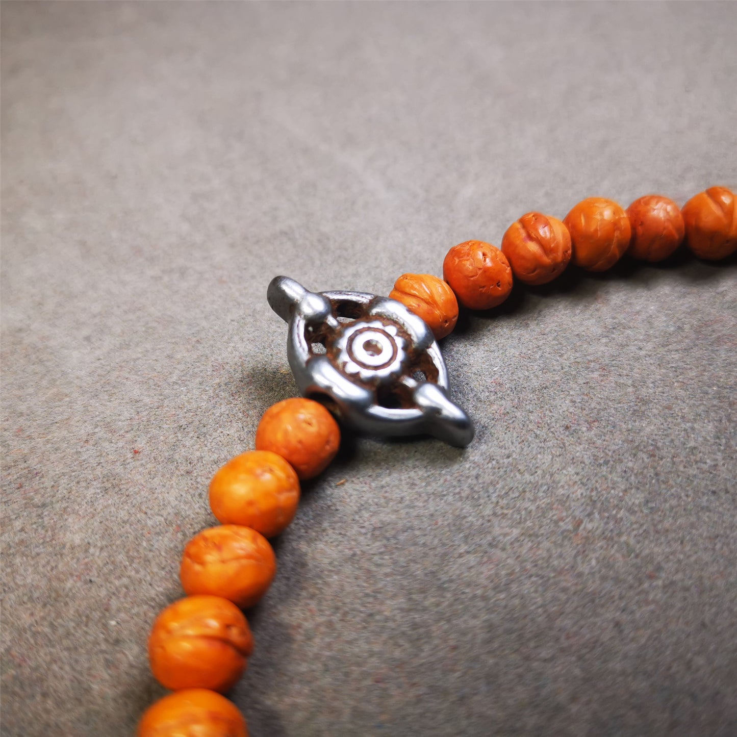 This unique cross vajra pendant was made by Tibetan craftsmen.  You can use it as a spacer bead on mala,or pendant bead under guru bead. Also can be use as amulet pendant or keychain.