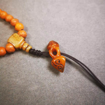 Bone Phurba Amulet 1.18" - Tibetan Buddhist amulet, front view
