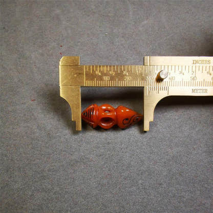Bone Phurba Amulet 1.18" - Tibetan Buddhist amulet, size reference