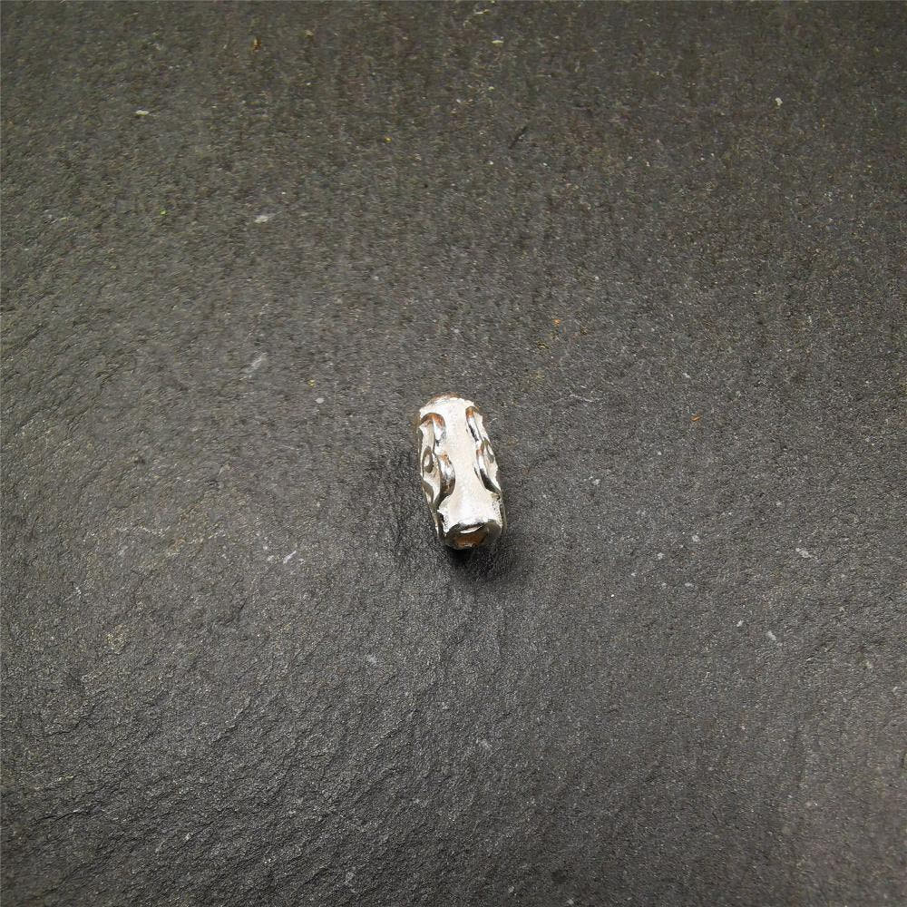 Sterling Silver Lucky Knot Bead,0.4" - Tibetan Buddhist art, view 7