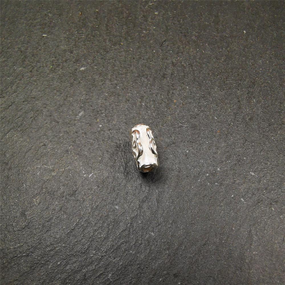 Sterling Silver Lucky Knot Bead,0.4" - Tibetan Buddhist art, view 7