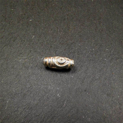 Sterling Silver Dzi Bead - Tibetan dzi bead, view 13