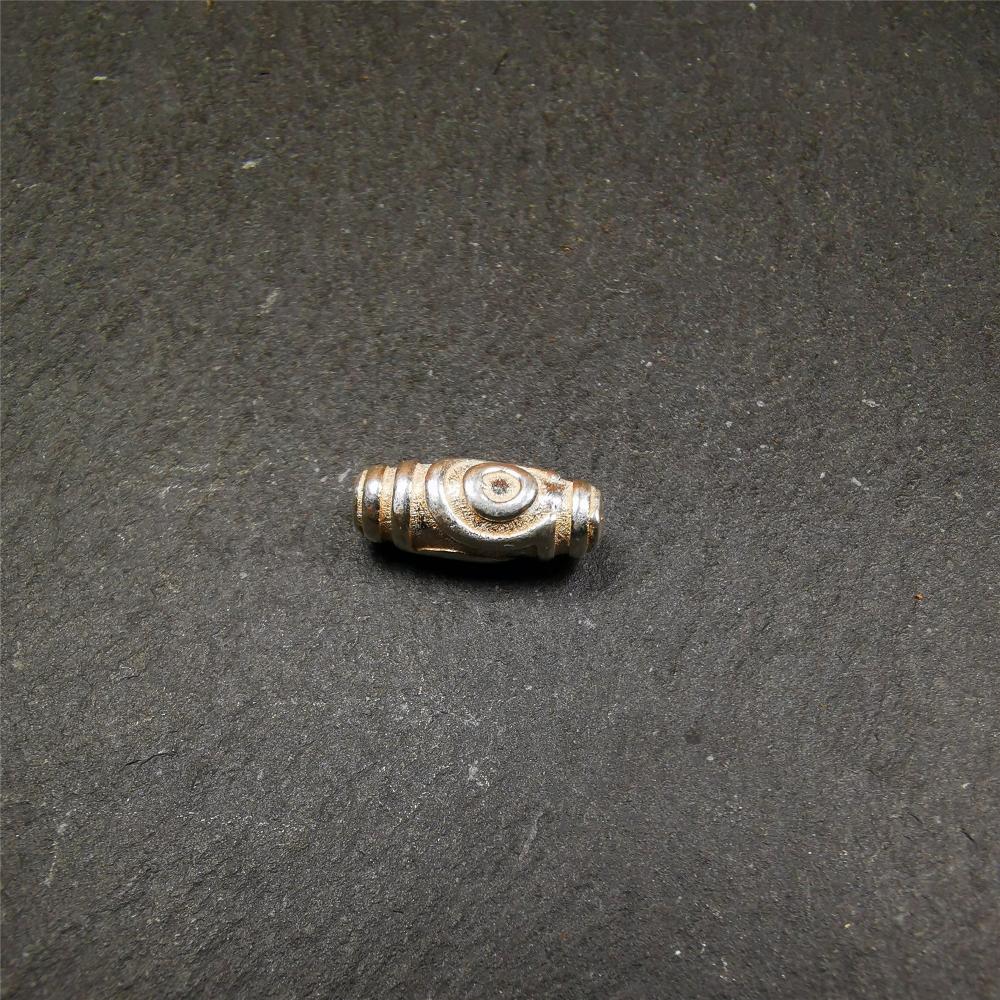 Sterling Silver Dzi Bead