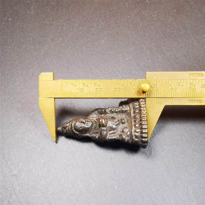 Yellow Jambhala 1.97" - Tibetan Buddhist statue, view 10