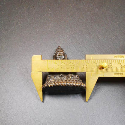 Yellow Jambhala 1.97" - Tibetan Buddhist statue, view 11