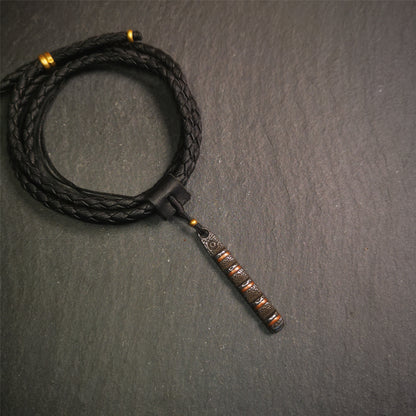 This unique Ladder pendant is made by Tibetan craftsmen. It is made of cold iron and copper, black color,the shape is Tibetan Ladder of Heaven,length is 45mm. You can make it into a pendant,keychain, or just put it on your desk,as an ornament.