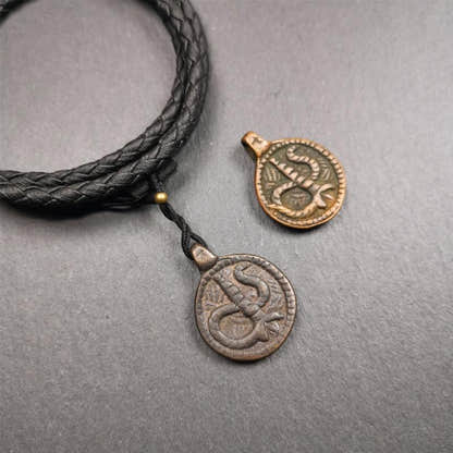 Rod of Asclepius Amulet 0.87" - Tibetan Buddhist amulet, view 7