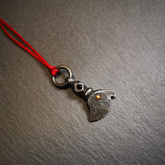 Kartika Pendant, 1.1" - Tibetan Buddhist art, front view