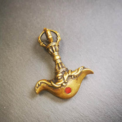 Kartika Ritual, 2.64" - Tibetan Buddhist art, front view