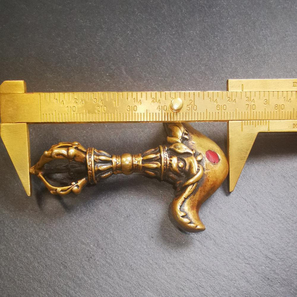 Kartika Ritual, 2.64" - Tibetan Buddhist art, size reference