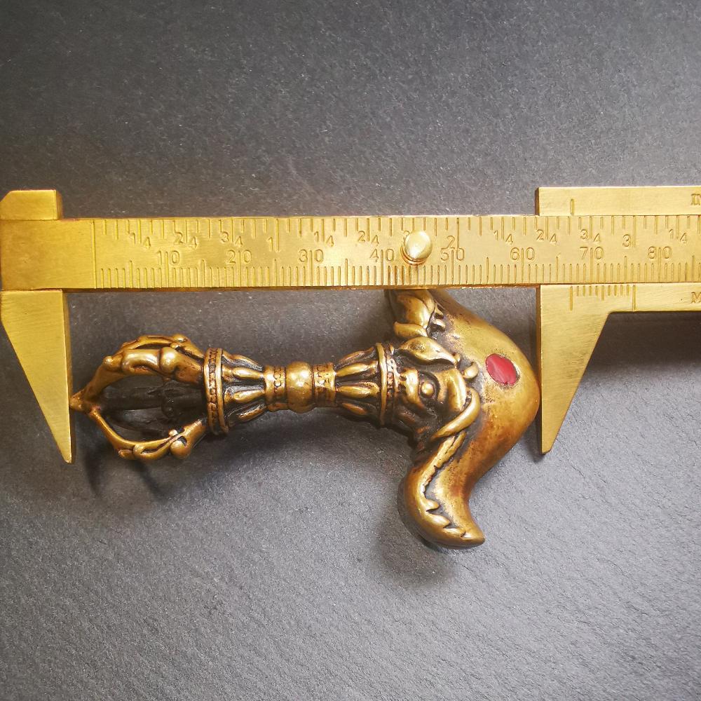 Kartika Ritual, 2.64" - Tibetan Buddhist art, size reference
