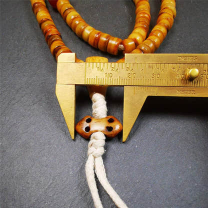 9mm Yak Bone Mala,0.35" - Tibetan Buddhist mala beads, size reference
