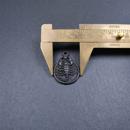 Scorpion Guru Amulet 0.8" - Tibetan Buddhist amulet, size reference
