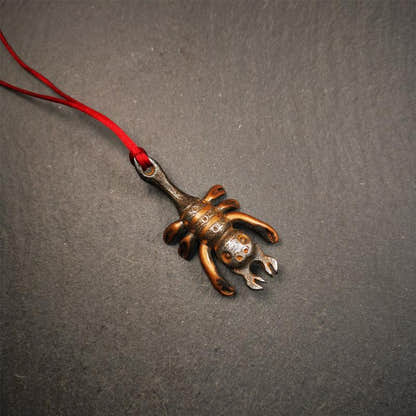 Scorpion Guru Amulet 2.3" - Tibetan Buddhist amulet, front view