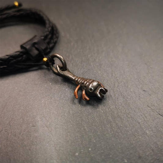 Scorpion Guru Amulet 1.26" - Tibetan Buddhist amulet, front view