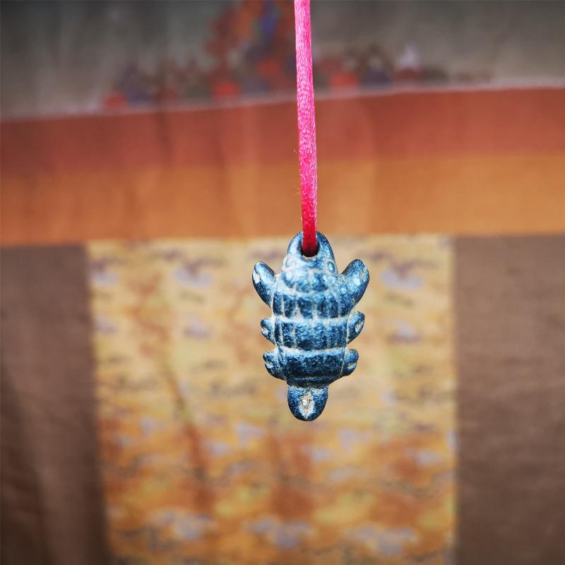 Obsidian Scorpion Amulet 1.1" - Tibetan Buddhist amulet, view 7