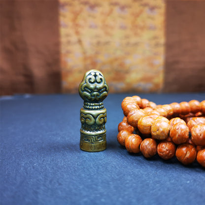 This vintage stamps were handmade from tibet,about 50 years old. It is made of copper,carved snow lion and lucky cloud pattern on the body,the lucky knot symbol seal on the bottom,means good luck and bless.