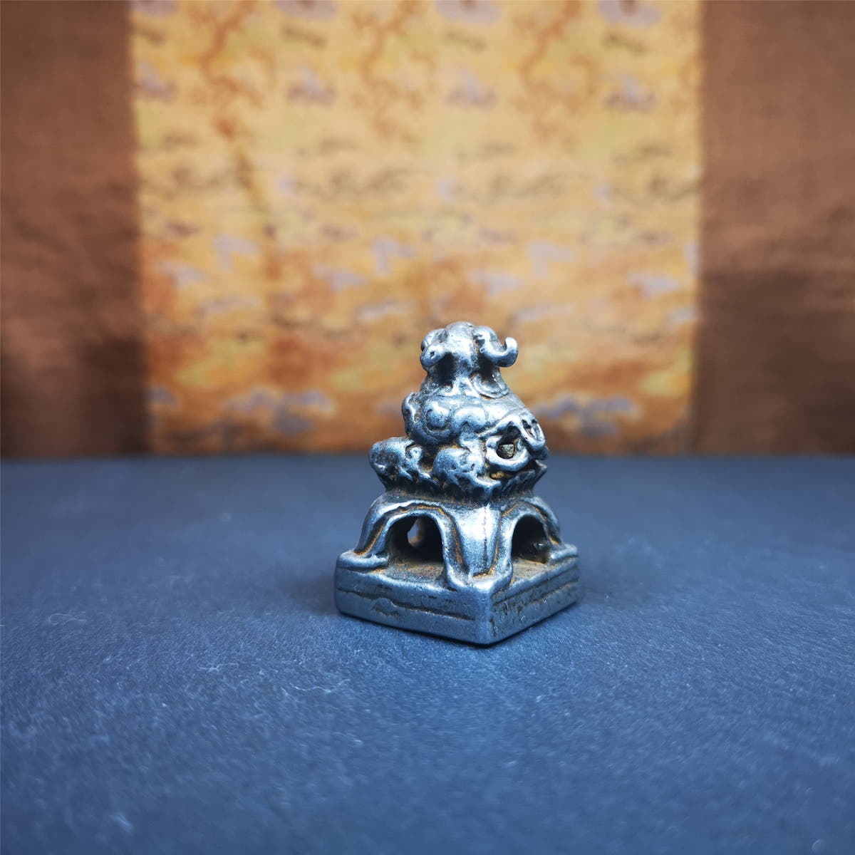 Snow Lion Stupa Seal,1.38" - Tibetan Buddhist art, view 4