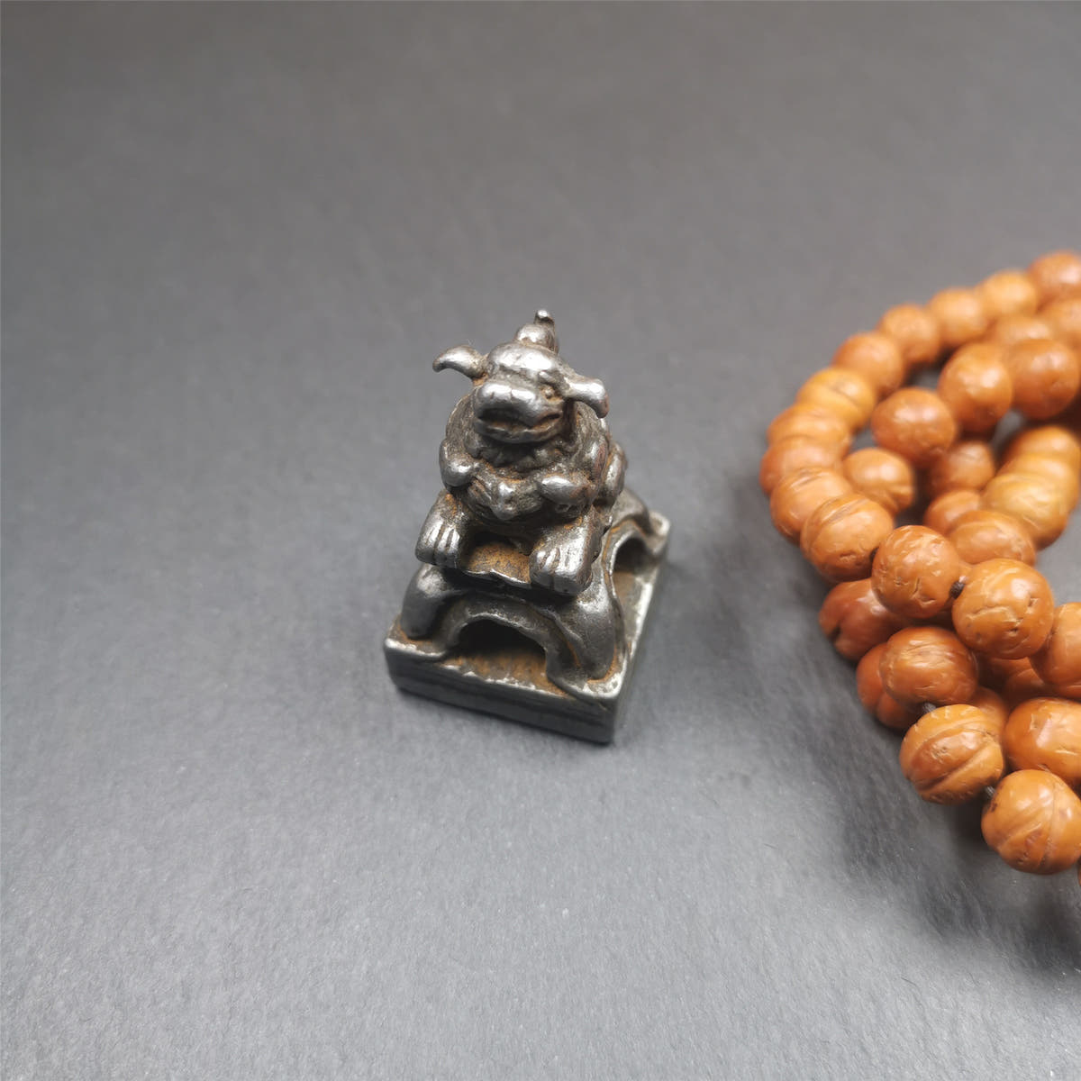 Snow Lion Stupa Seal,1.38" - Tibetan Buddhist art, view 7
