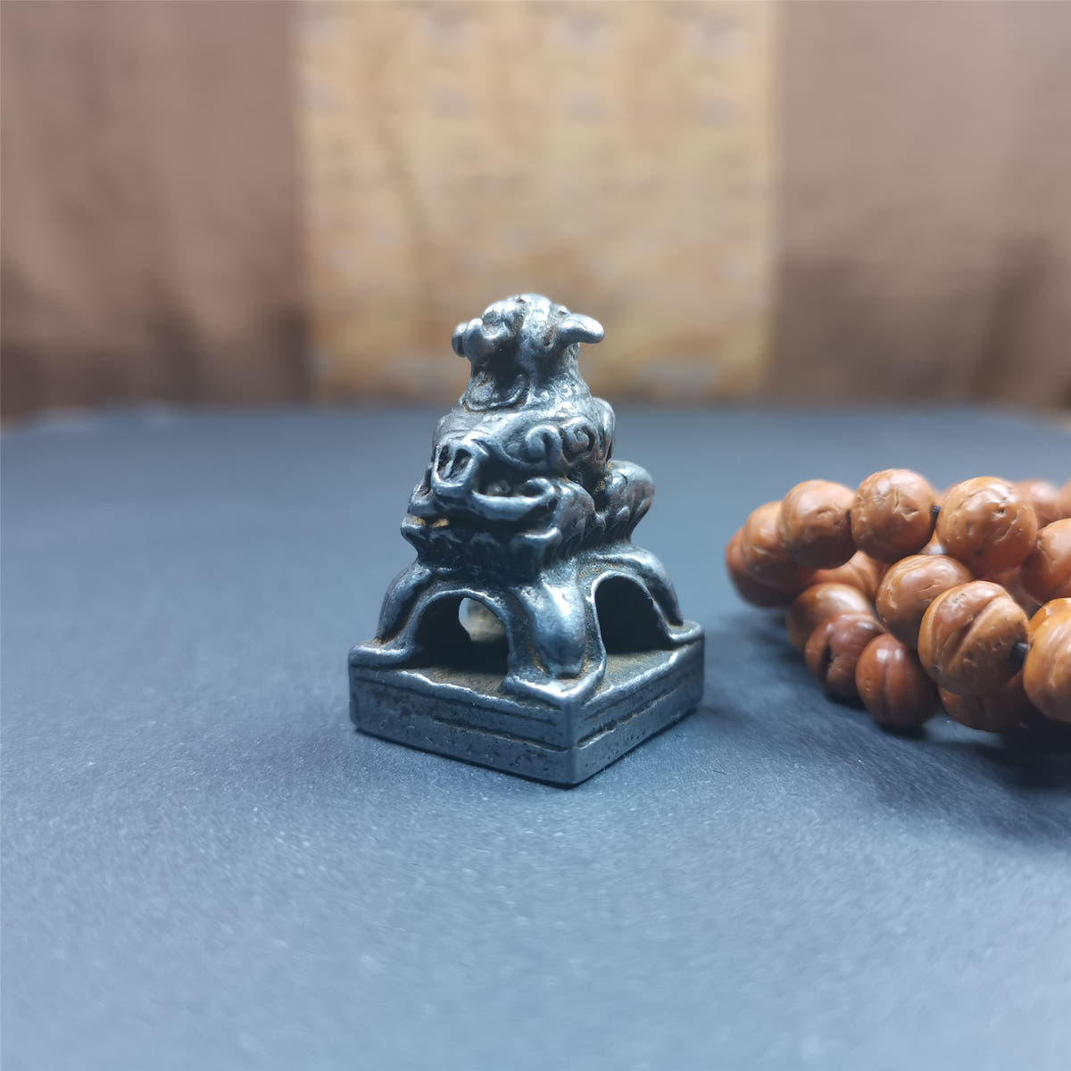 Snow Lion Stupa Seal,1.38" - Tibetan Buddhist art, view 9