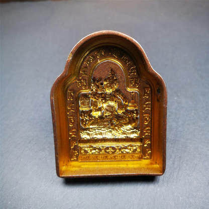 Green Tara with Mantra Tsa Tsa Mold - Tibetan tsa tsa mold, close-up detail