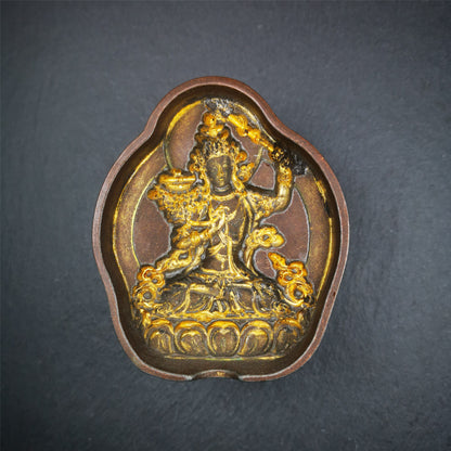 This unique Manjusri Tsa-Tsa buddha statue mold is made by Tibetan craftsmen in Hepo Township, Baiyu County. With this exquisite mold, you can use clay to make your own Buddha statue as a decoration or consecration. The statue that you make from your moulds can be left plain or painted.