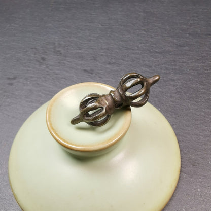 Vintage Tibetan Thokcha Vajra Amulet for Prayer Bead,Mala Pendant,32mm × 10mm