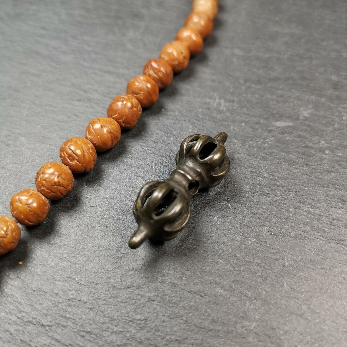 Vintage Tibetan Thokcha Vajra Amulet for Prayer Bead,Mala Pendant,32mm × 10mm